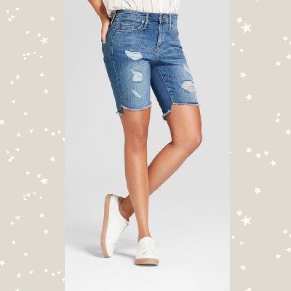 UNIVERSAL THREAD Distressed Bermuda Shorts